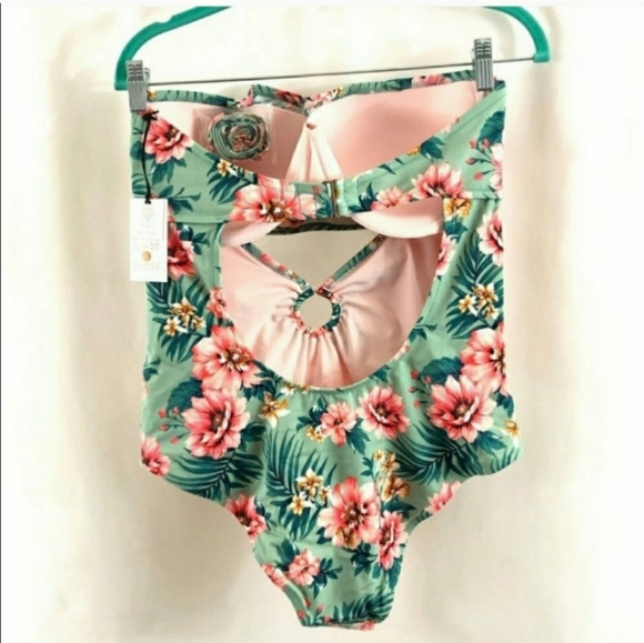 NWT Shade & Shore One Piece Swimsuit Floral 34DD - Picture 2 of 5